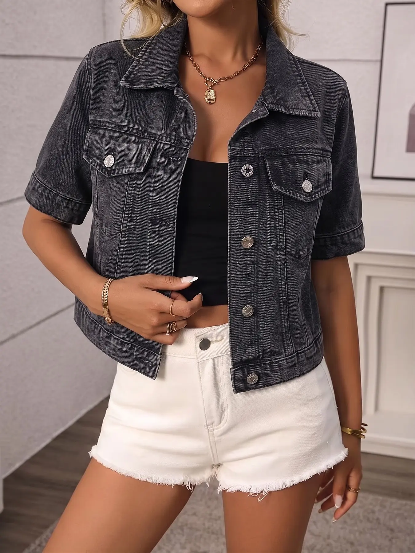 Classic Short Sleeve Denim Jacket