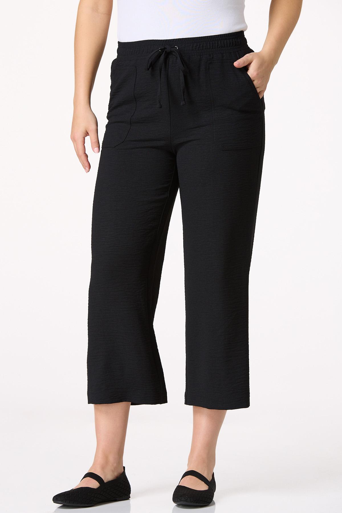 Cropped Flowy Tie Waist Pants