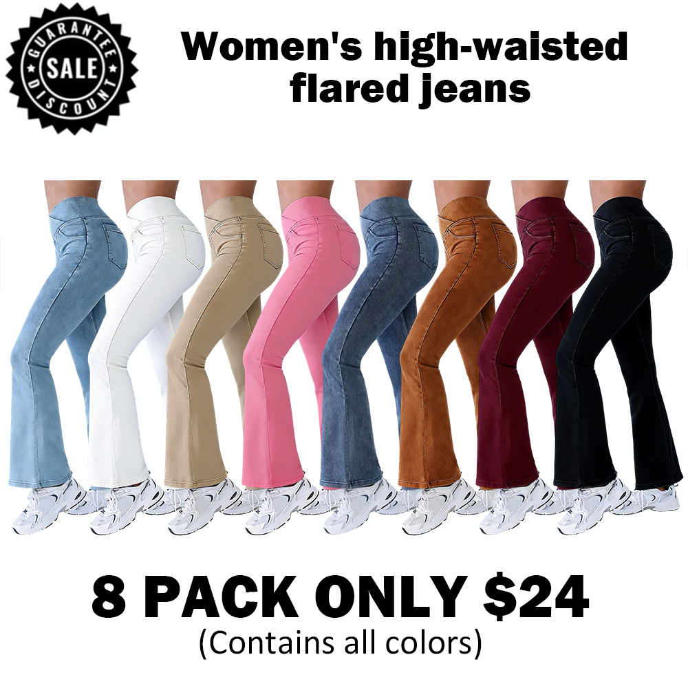 Women's high-waisted flared jeans
