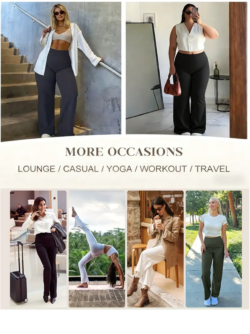 Women's wide-leg suit pants (elastic waist design)
