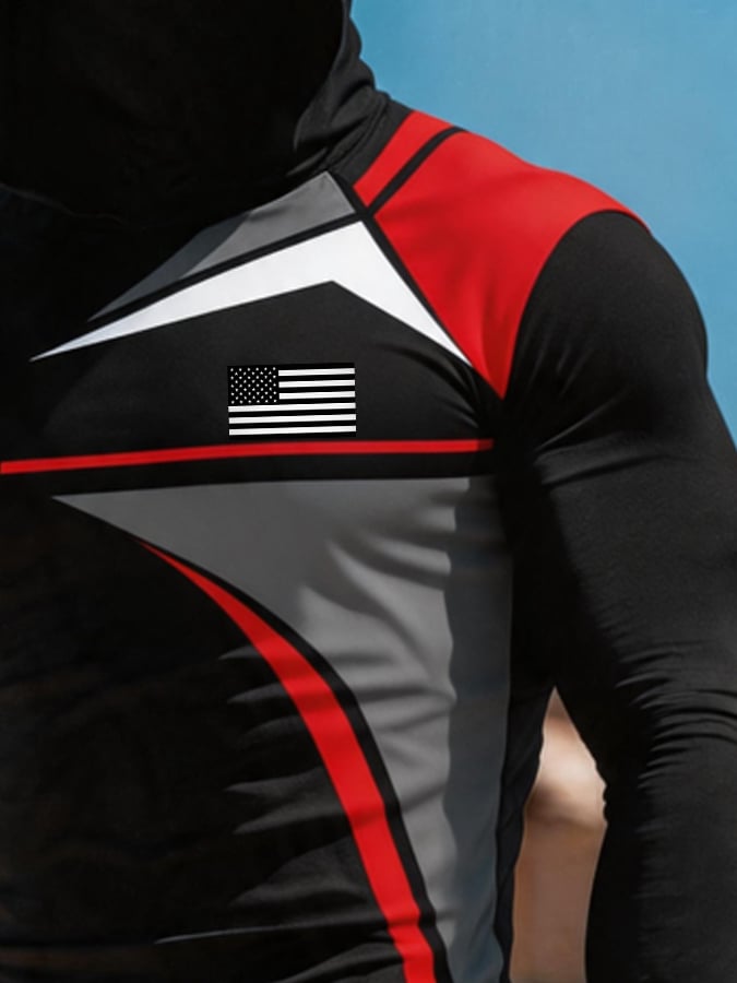 Men's Outdoor Sun Protection Breathable Cool Hooded Sun Protection Long-Sleeved Top