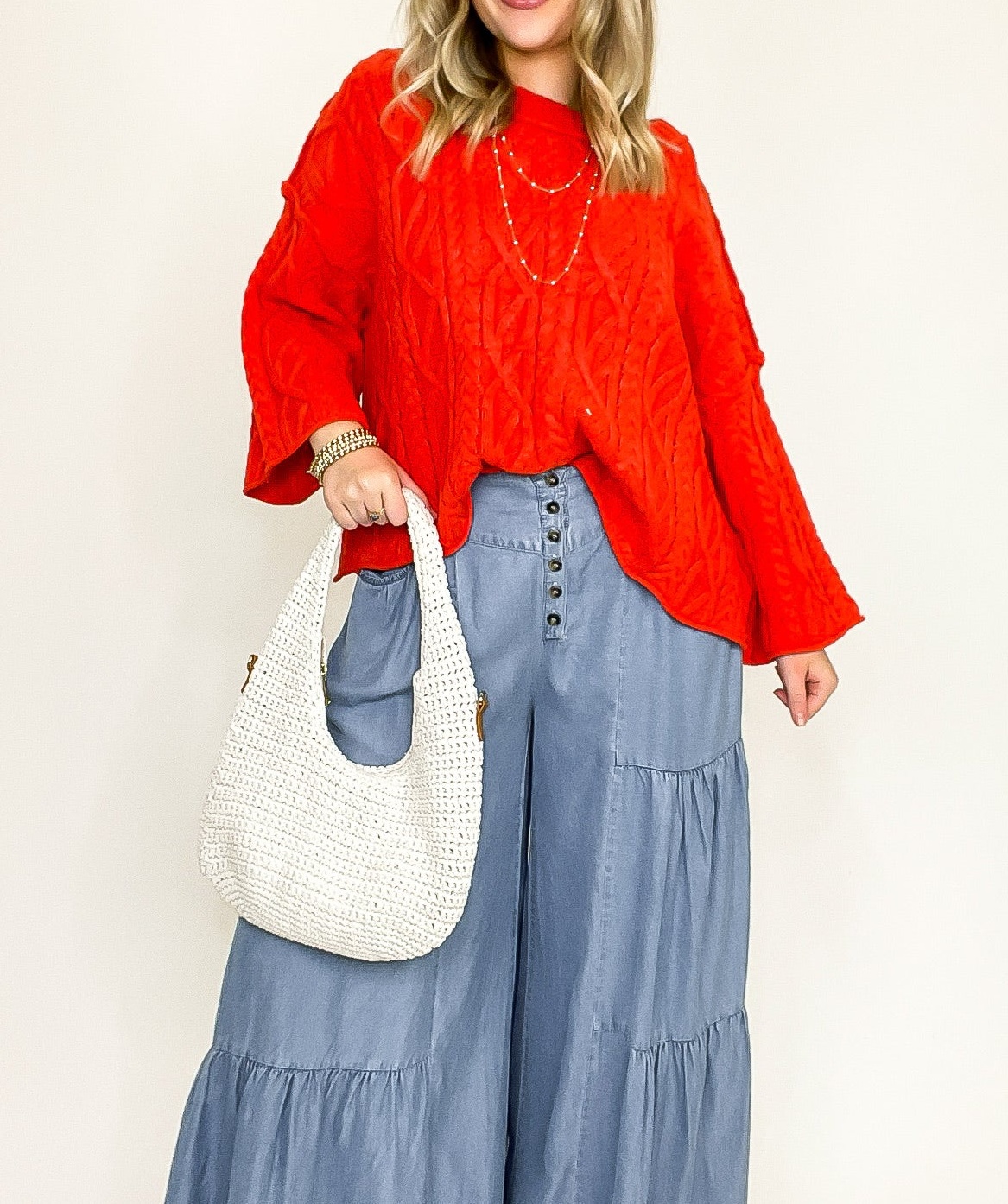 Tier Tempo Wide Leg Flowy Pants