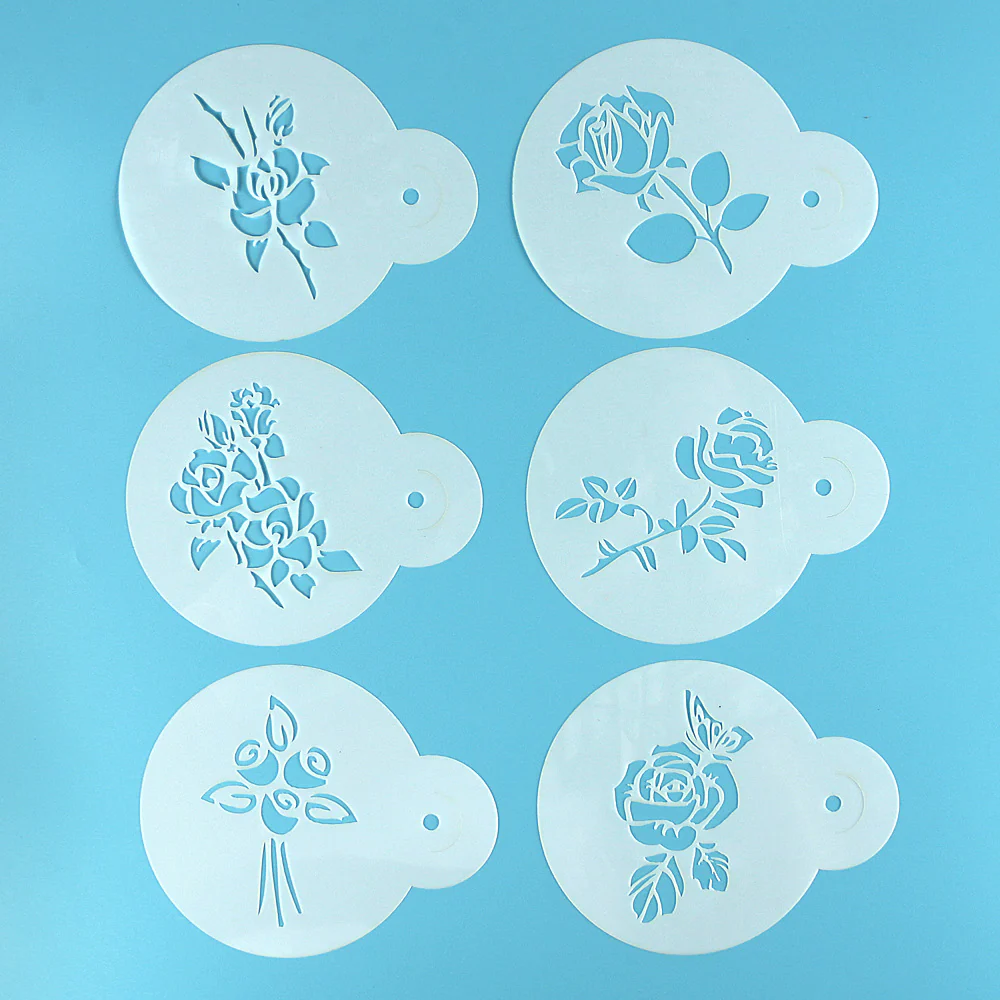 6PC Coffee Shop Latte Art Rosettes