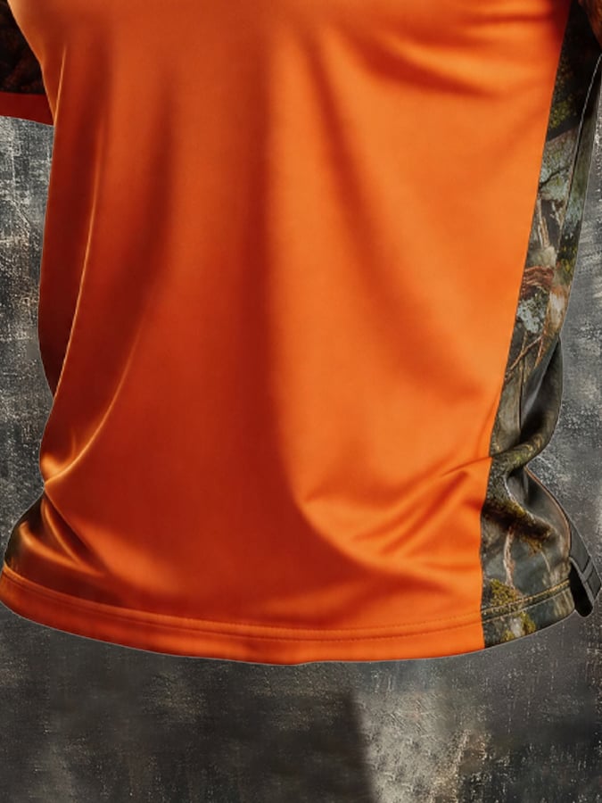 Men's Retro Patriotic Color-Block Short-Sleeve Polo Shirt