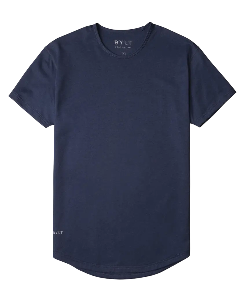 Men Fitted Crewneck Tee with 4-Way Stretch & Wrinkle-Resistant Fabric
