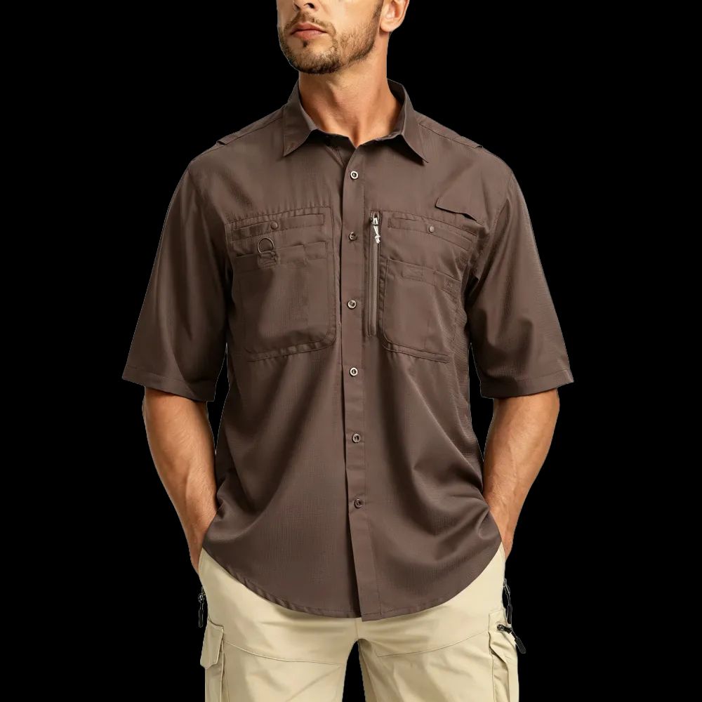 Men's Casual Outdoor Button-Down Fishing Top