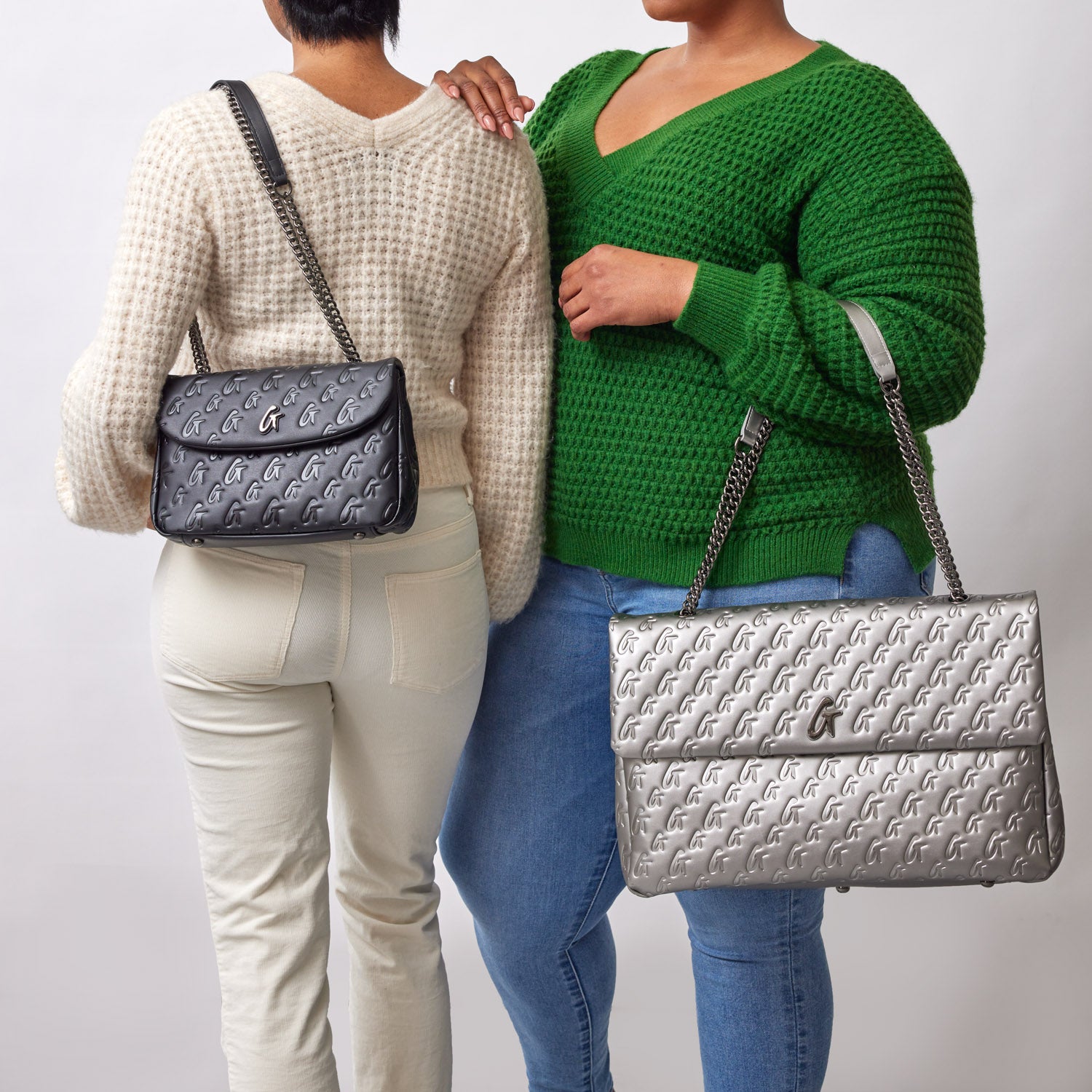 XL MONOGRAM FLAP BAG - PLATINUM