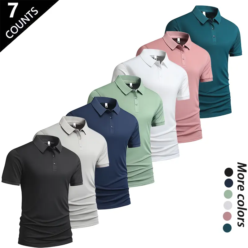 Men’s Ice-Silk Cooling Polo Shirt Set – Quick-Dry Breathable Summer Wear
