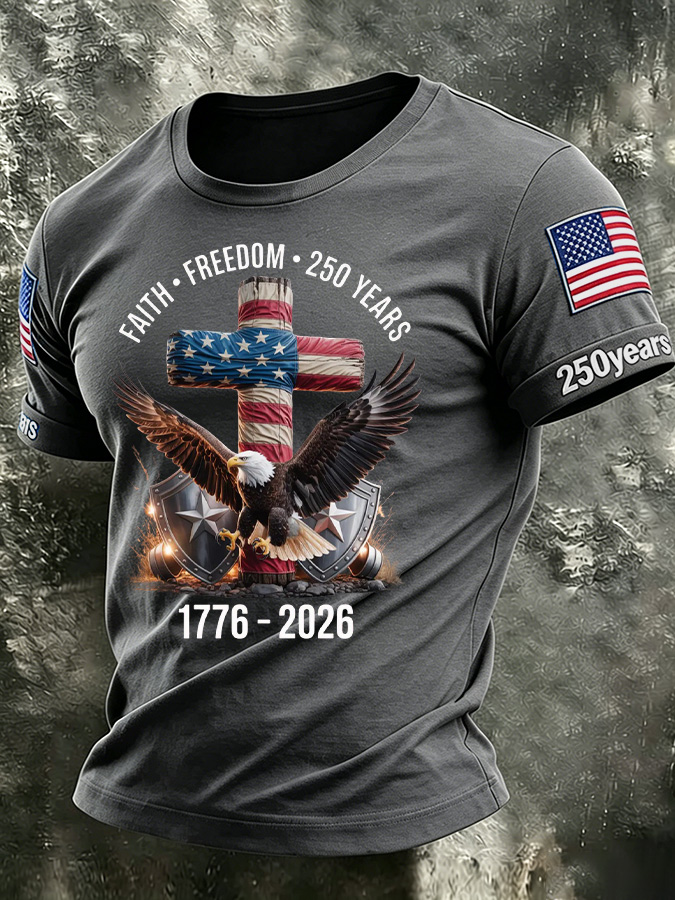 Men'S America Flag Printed Casual T-Shirt