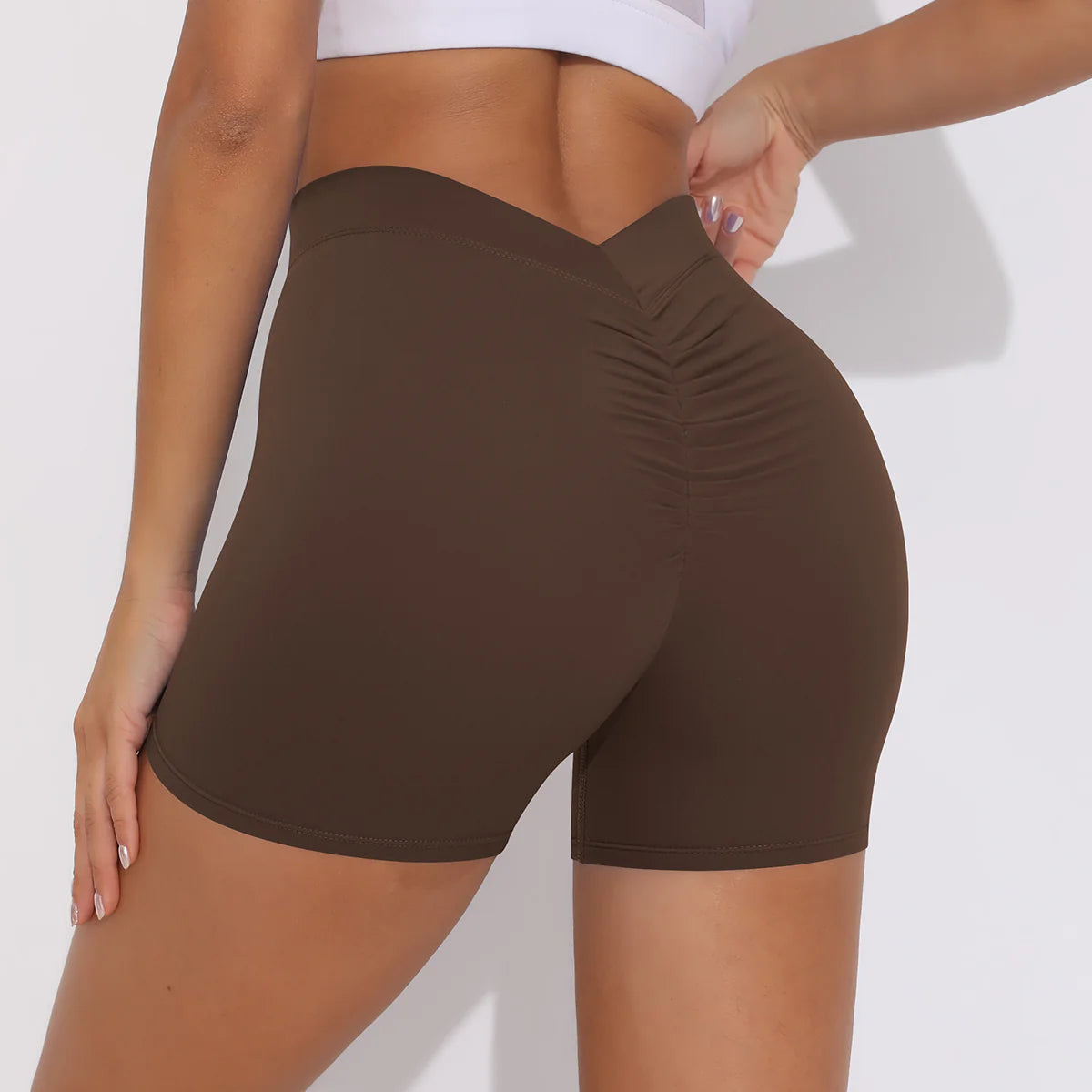 V-back Ruched Shorts