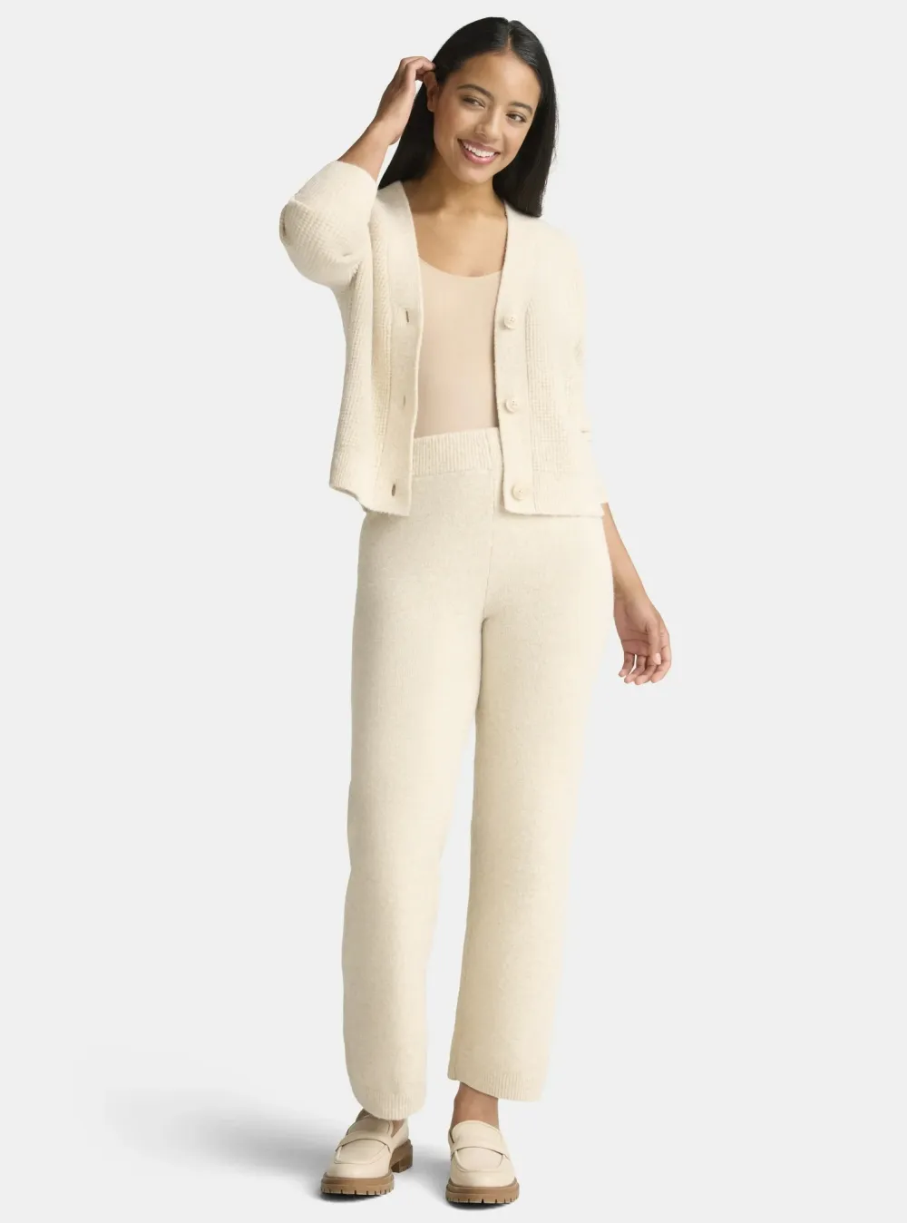 Women's Plus Cardigan and Pants Sweater Set
