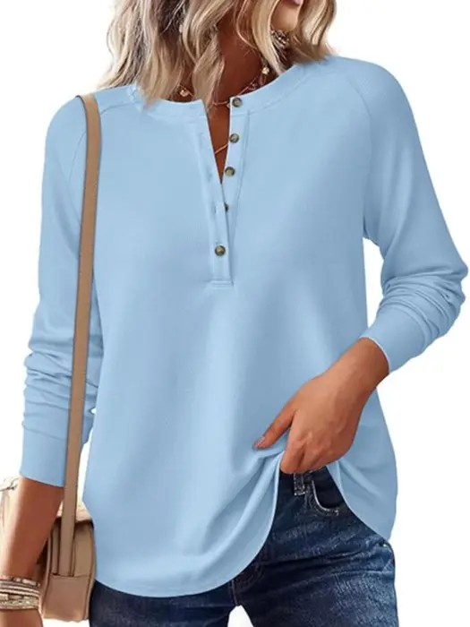 Women's Everyday Henley Long Sleeve Tee