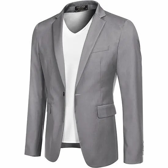 Men's One Button Casual Blazer – Lightweight Slim Fit Sport Coat for Business & Everyday Style