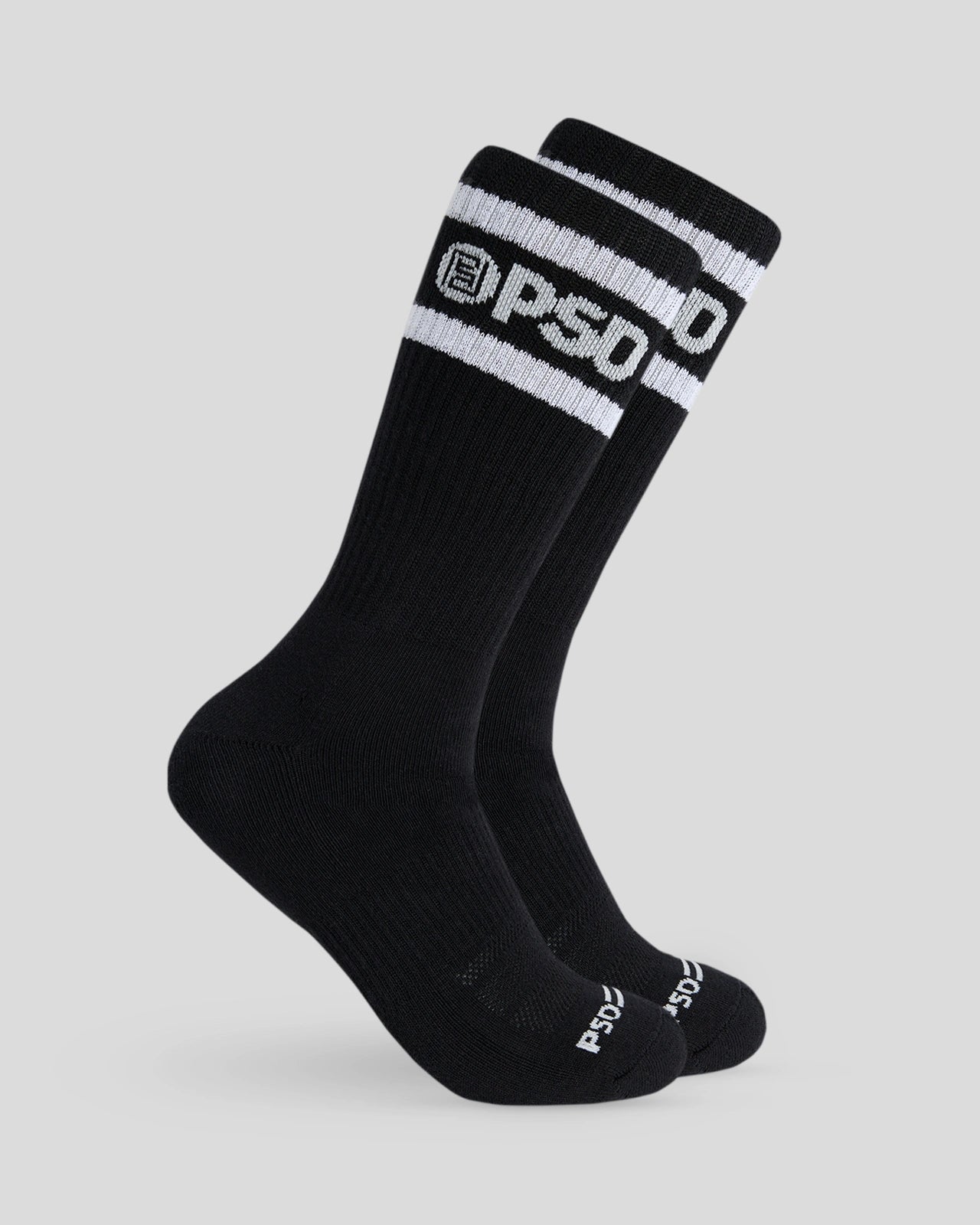 3 Pack - Logo Stripe Crew - Black
