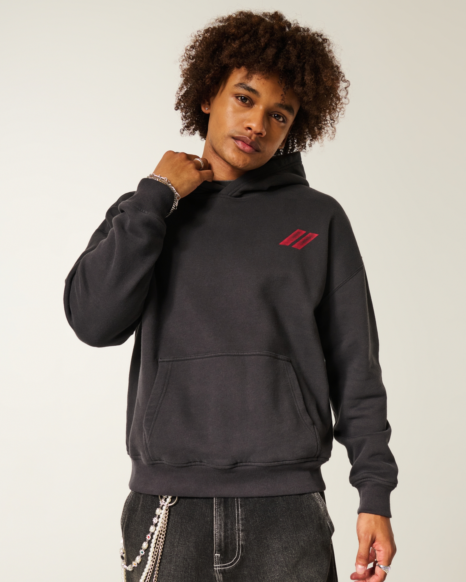 Boxy Dodge Demon Graphic Zip-Up Hoodie