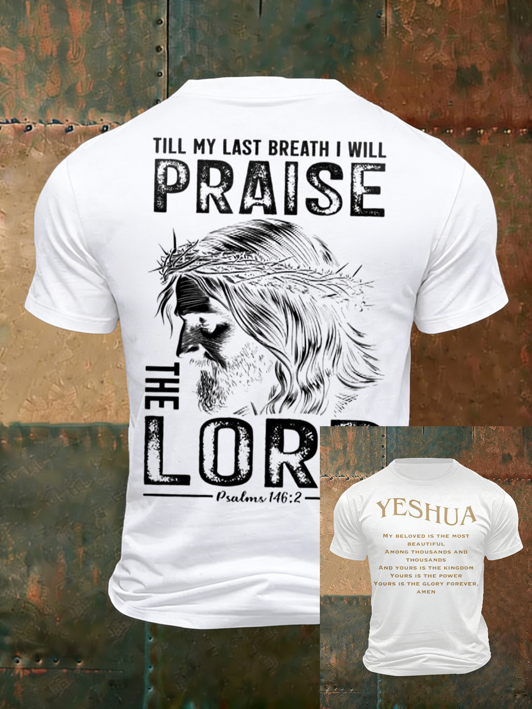 Men'S Casual Faith Jesus Letter Printed Round Neck T-Shirt