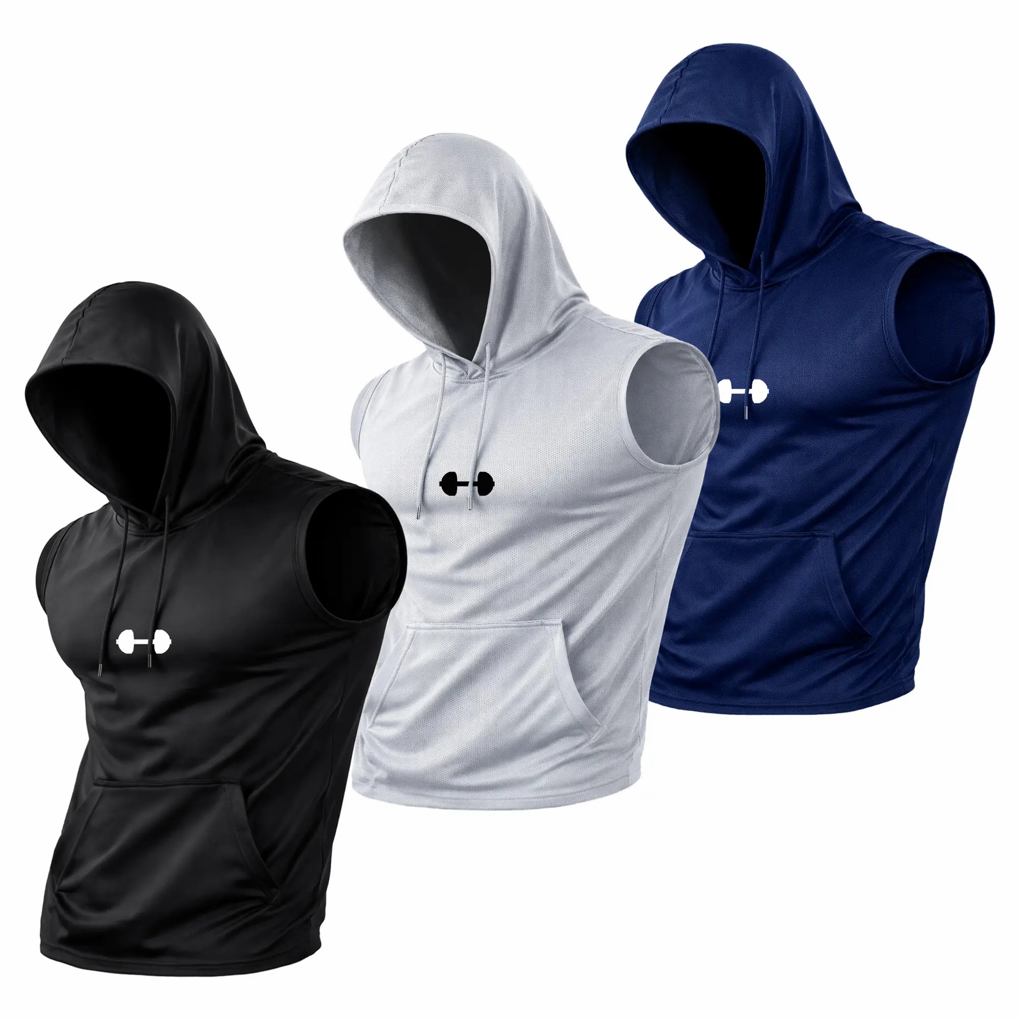 Men’s Quick-Dry Cooling Hooded Sleeveless Tops