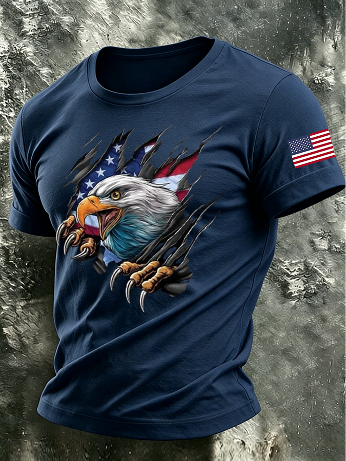 Men'S America Flag Printed Casual T-Shirt
