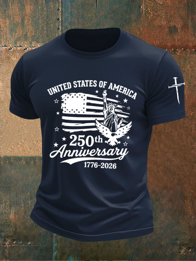 Men'S 250th Anniversary Retro Bald Eagle T-Shirt