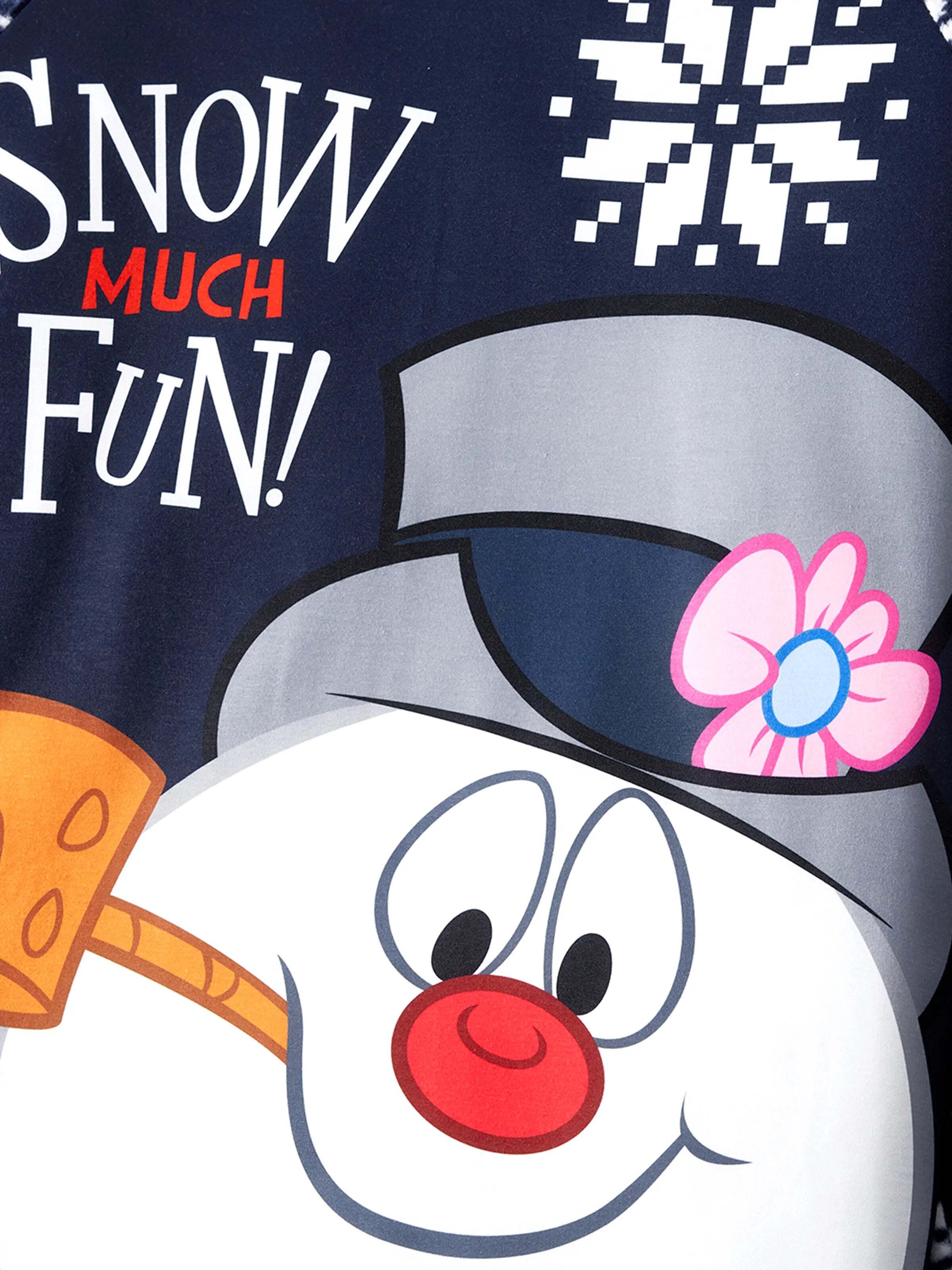 Frosty The Snowman Christmas Fleece with Snowflake Print Pajamas Sets with Christmas Socks