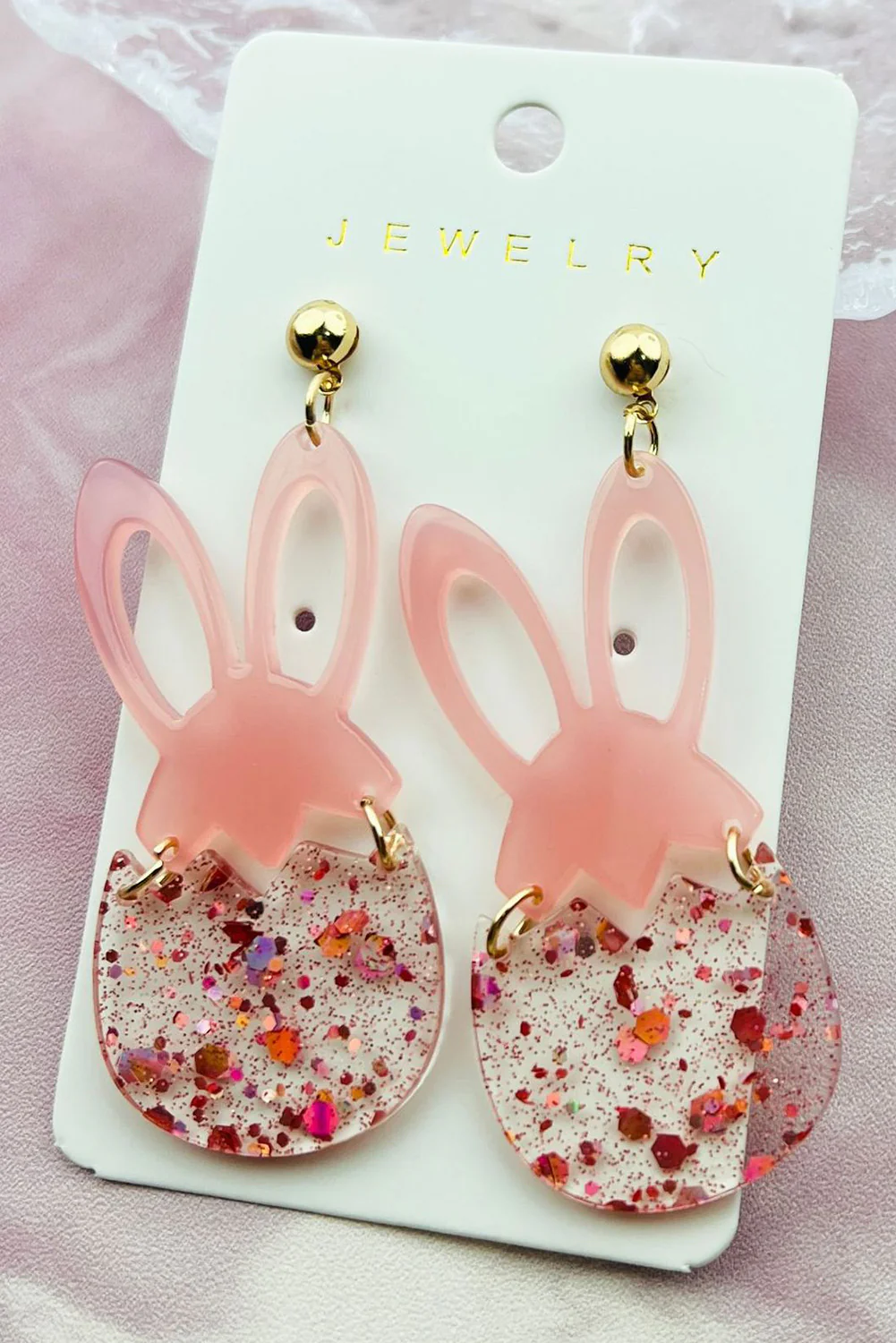Easter Bunny Doll Wooden Earrings