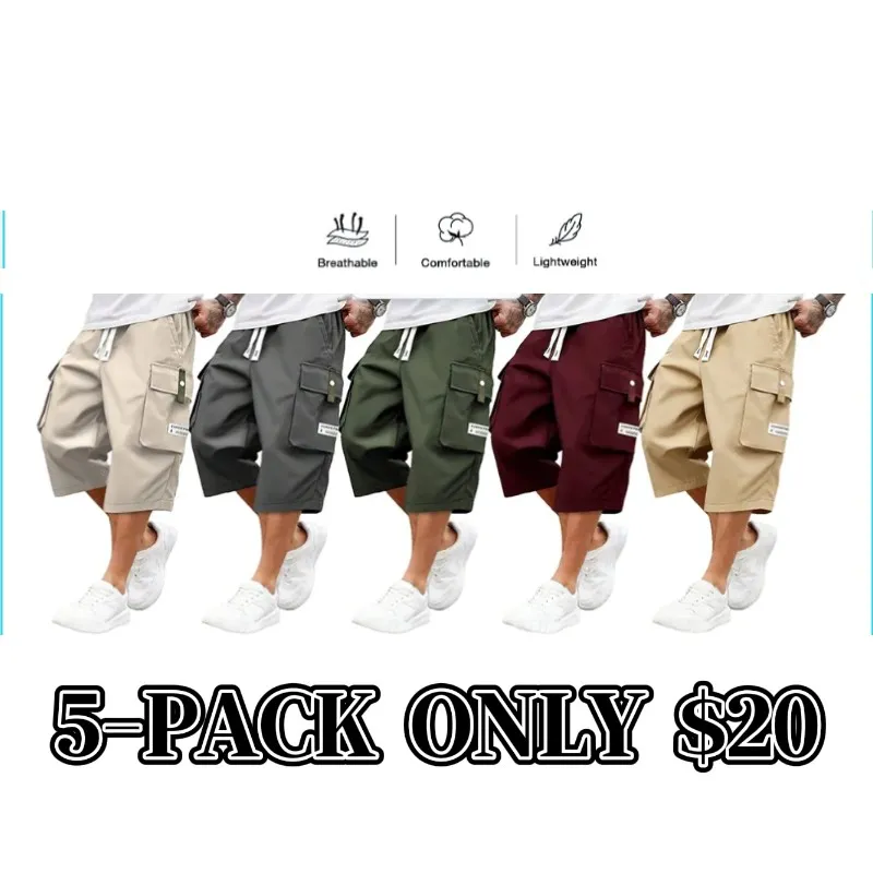 Men's Casual Cargo Calf Shorts