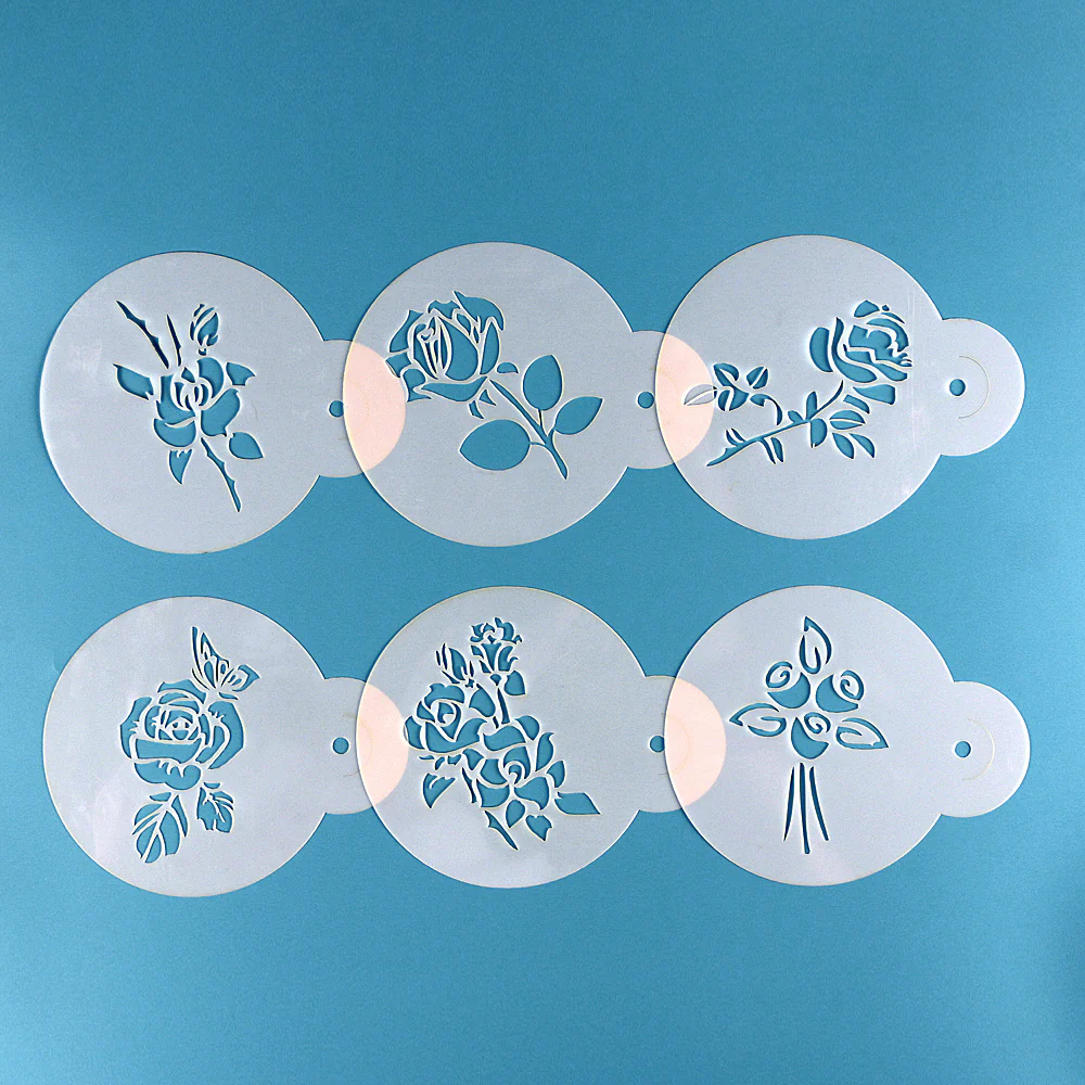 6PC Coffee Shop Latte Art Rosettes