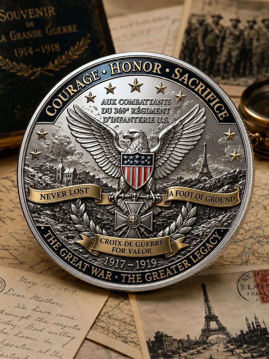 Harlem Hellfighters 369th Infantry Commemorative Metal Medal