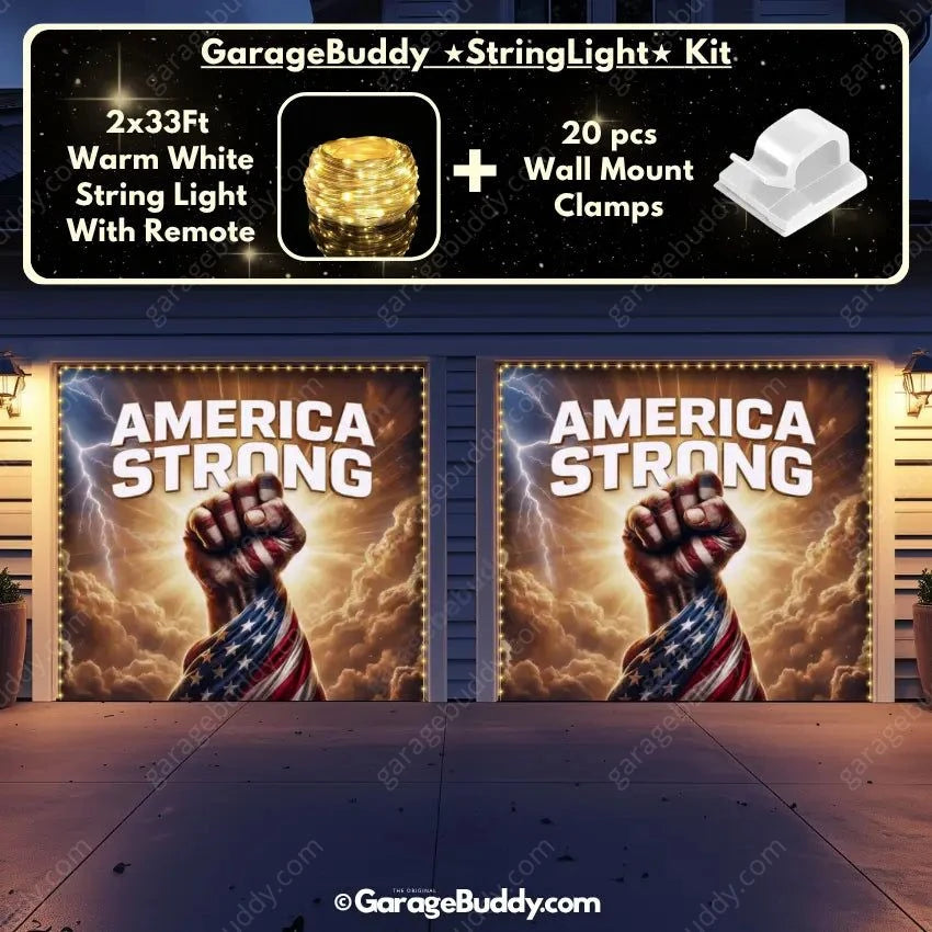 America Strong | Patriotic Garage Door Cover