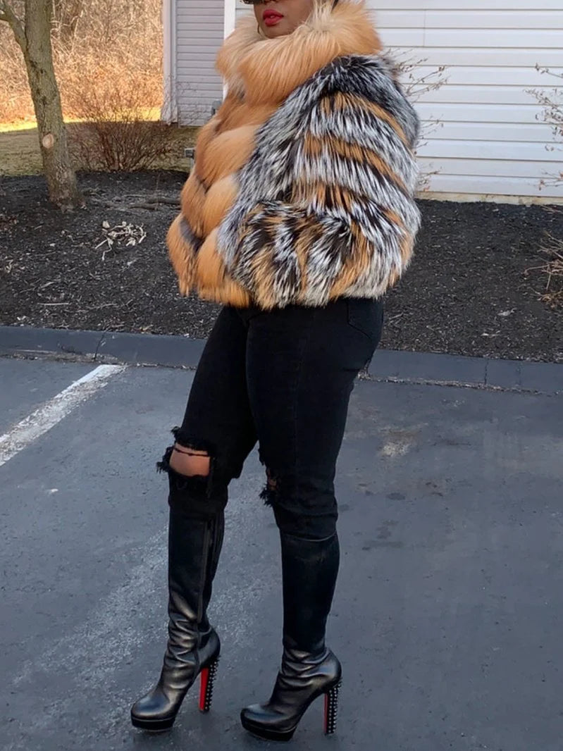 Fox Fur Patchwork Short Jacket（✔️Free shipping）