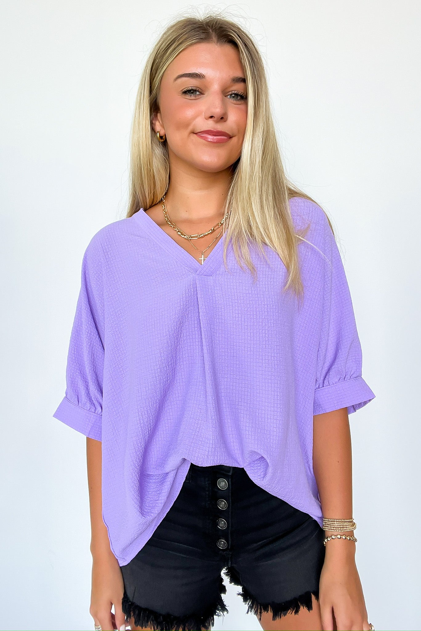 V-Neck Flowy Blouse Top