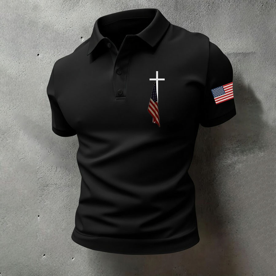 Men's Cross Flag Polo Shirt