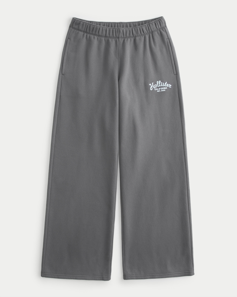 Hollister Feel Good Wide-Leg Logo Graphic Sweatpants