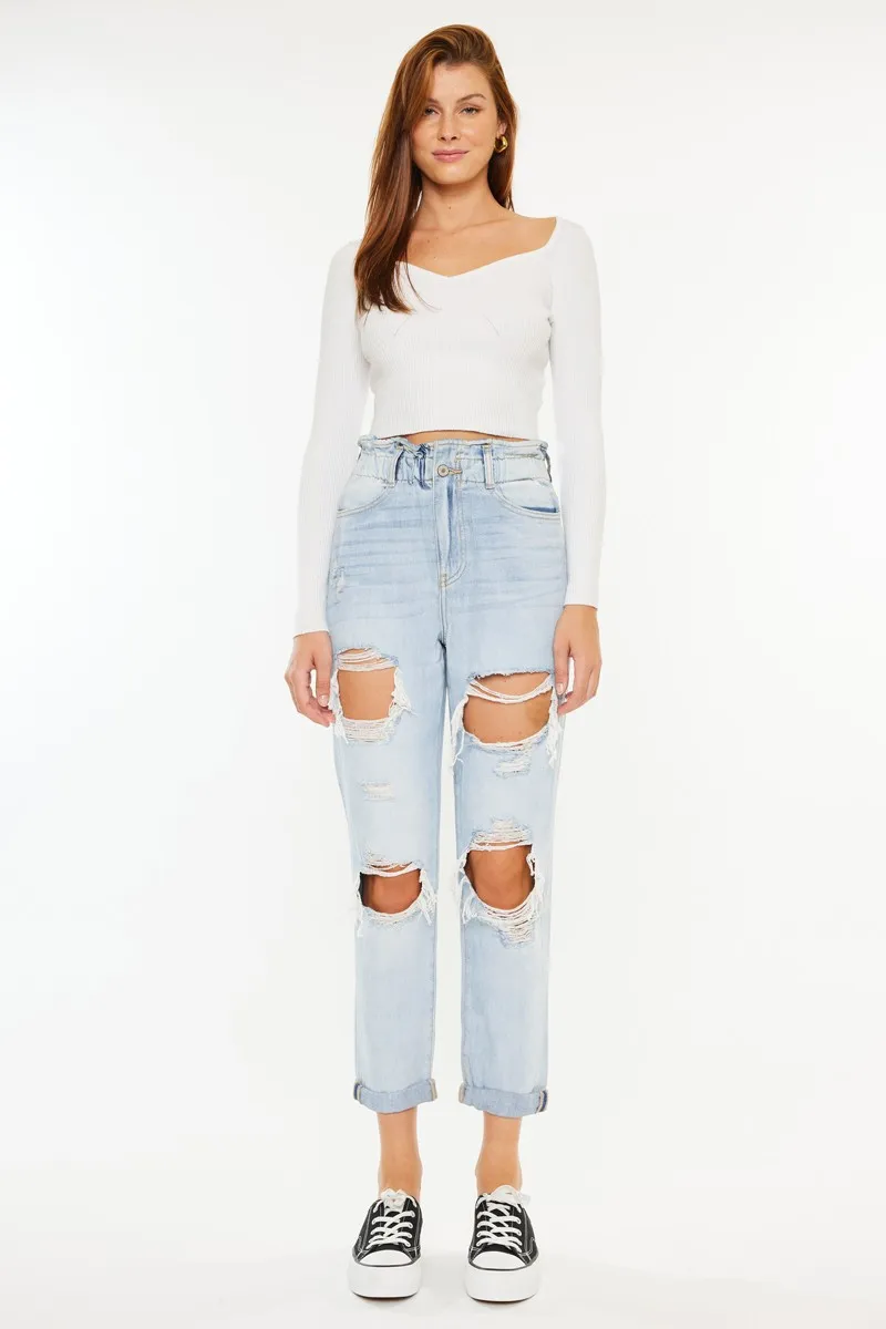 Open Pack Paperbag Mom Jeans