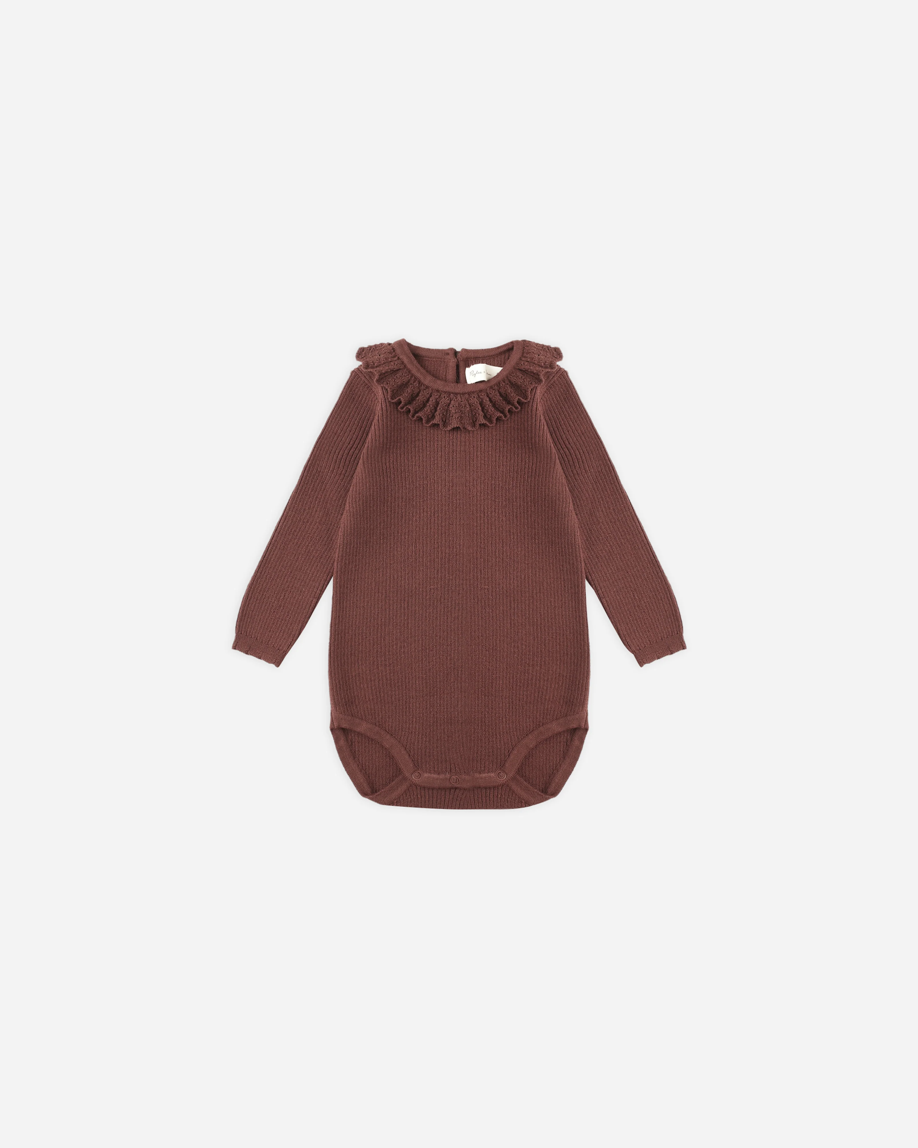 Ruffle Collar Bodysuit || Burgundy