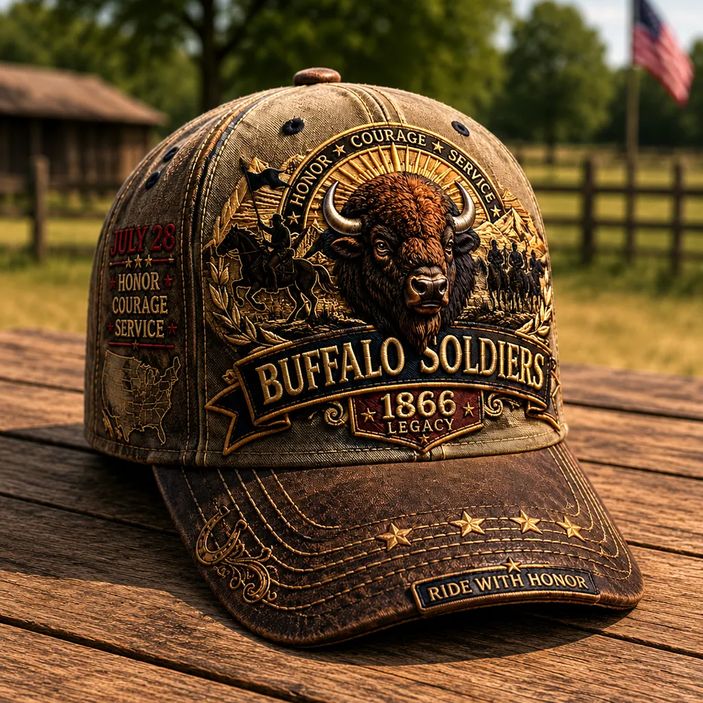 Buffalo Soldiers 1866 Heritage Art Print Vintage Baseball Cap