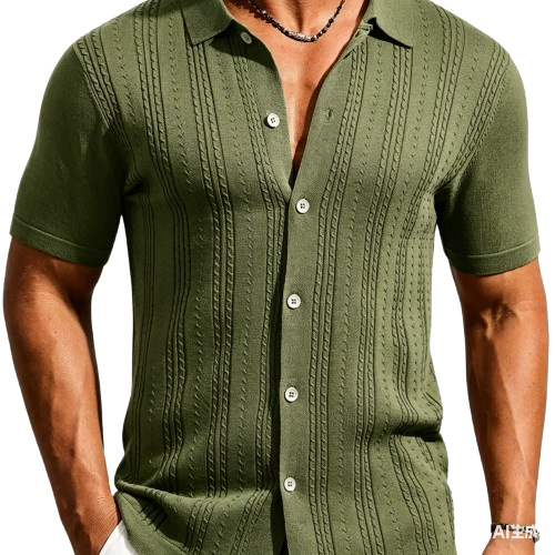Men's Knitted Polo Shirt — Summer Beach & Vacation Top