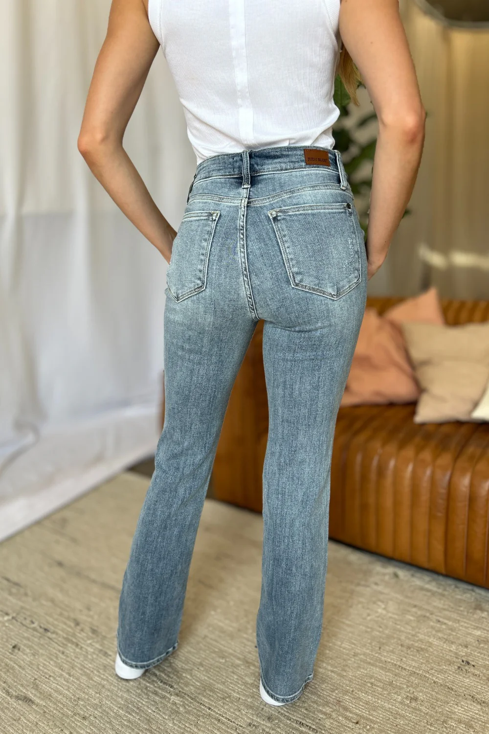 Blue Full Size Medium Rise Bootcut Jeans