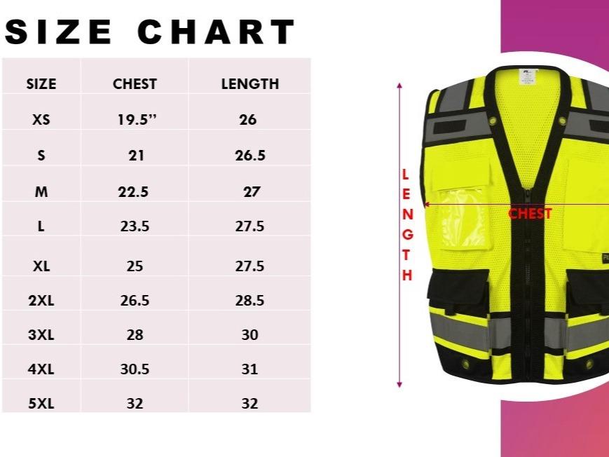 Supervisor-Grade Safety Vest (Optional Customization: U.S. Flag or Other Flags) — High-Visibility Reflective Safety Design, Featuring Zipper Closure and Multiple Pockets on a Mesh Vest