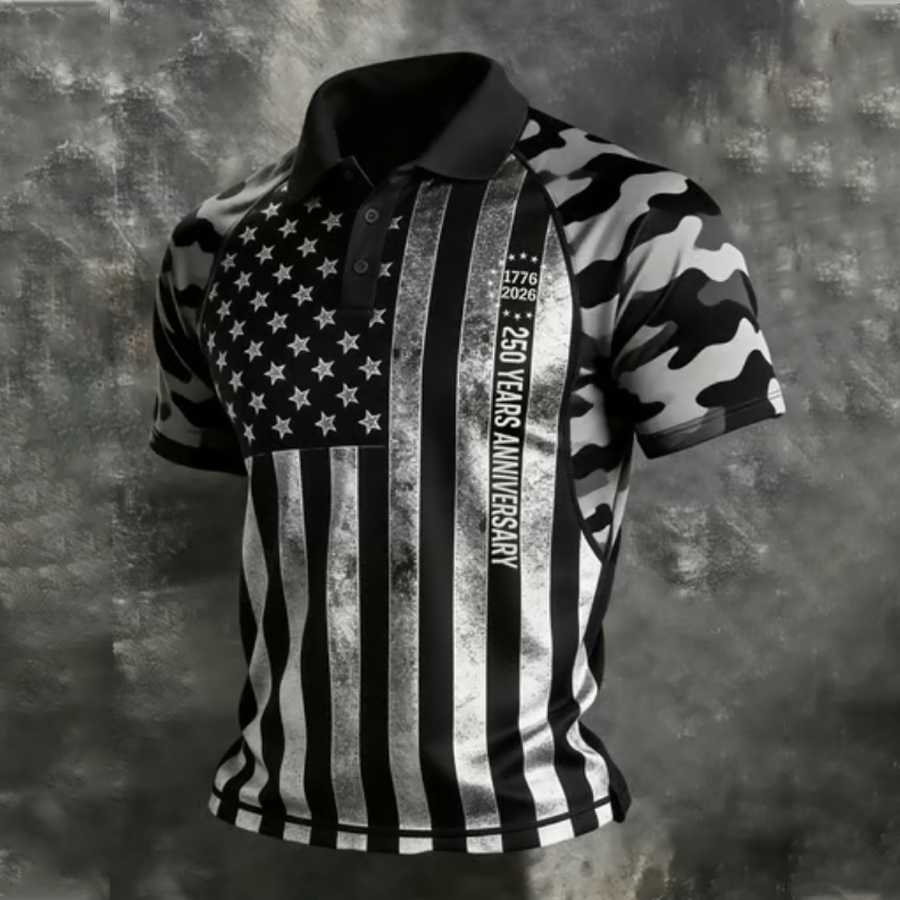 Men's American Flag Pattern Design Top