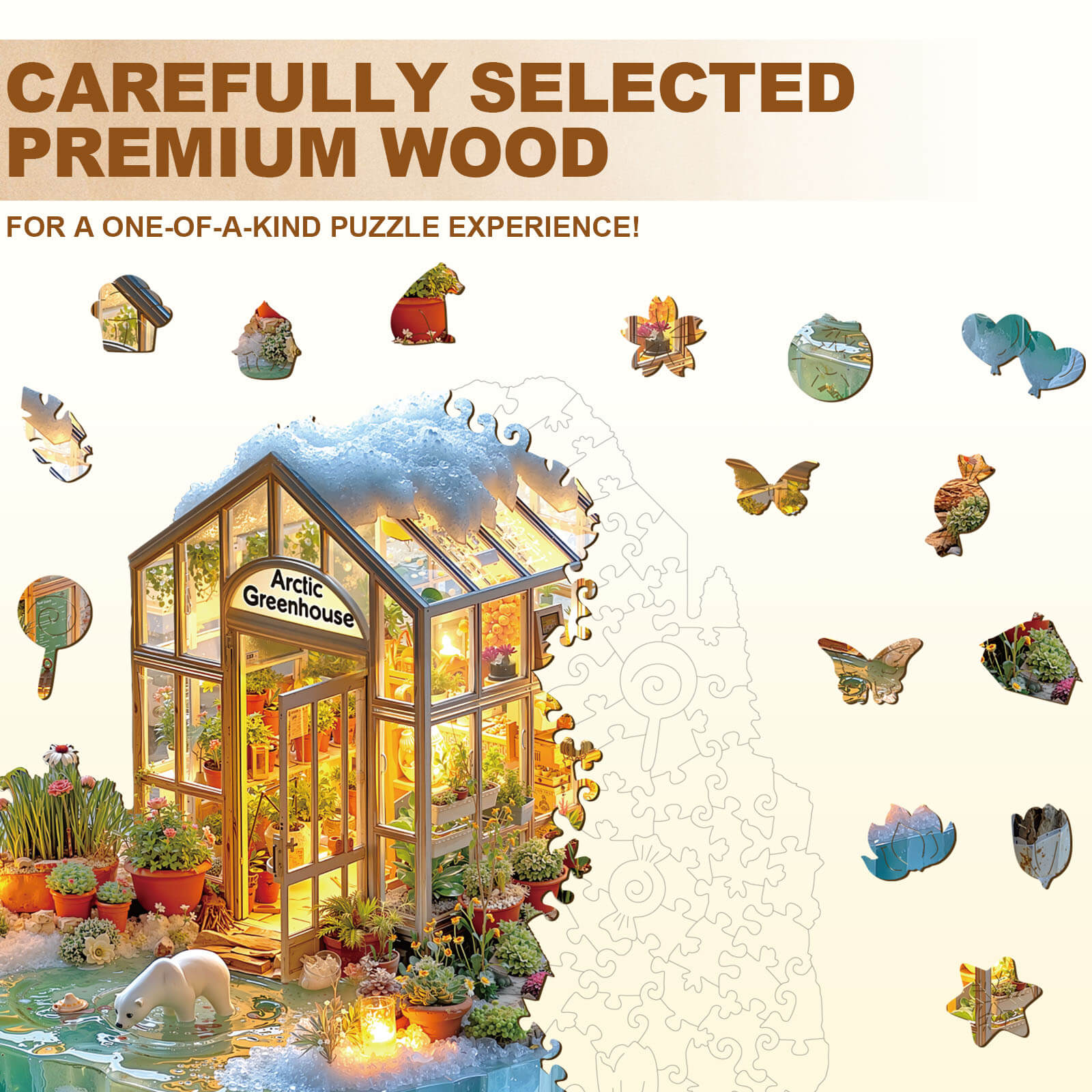 Glacier greenhouse Wooden Jigsaw Puzzle