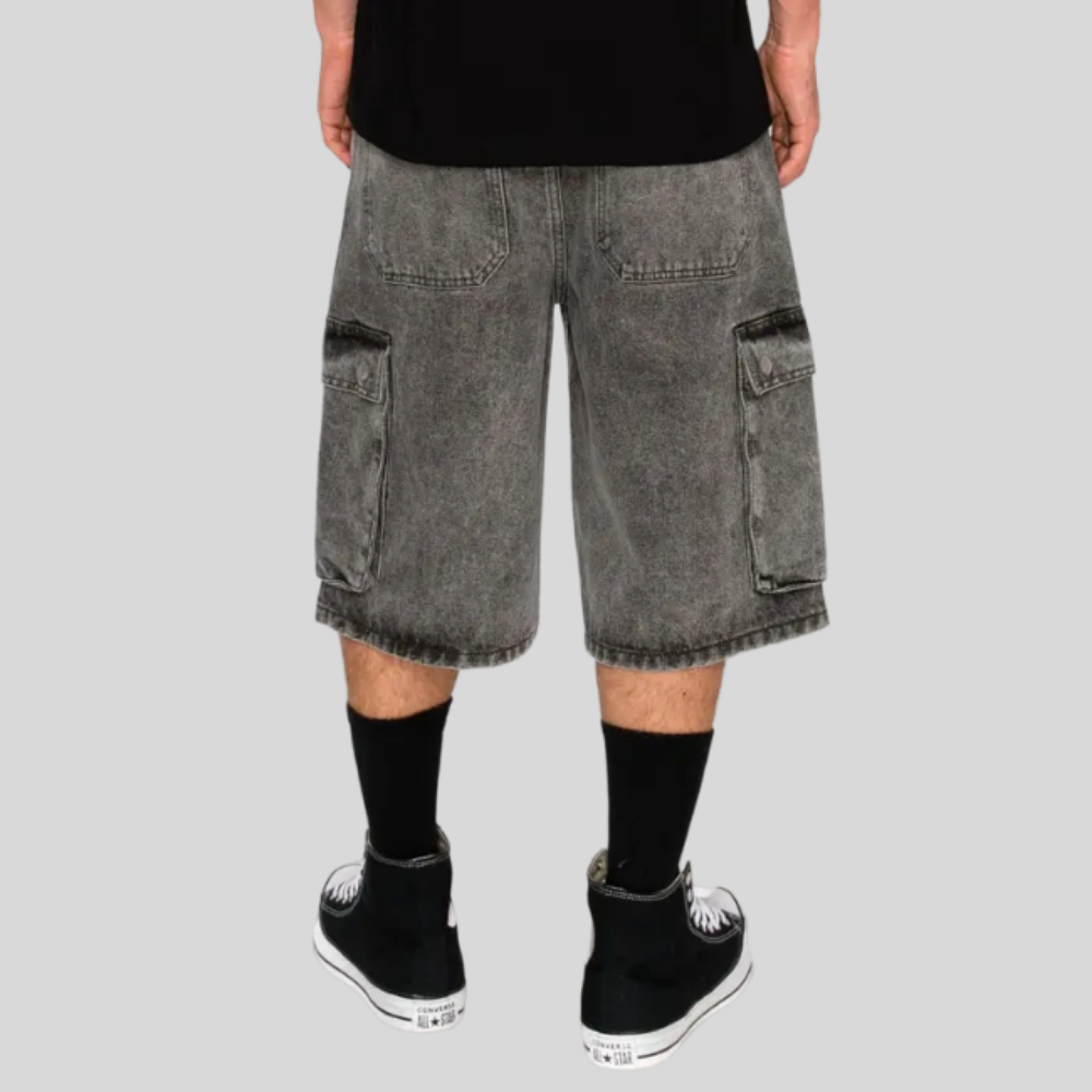 Baggy Fit Cargo Denim Shorts