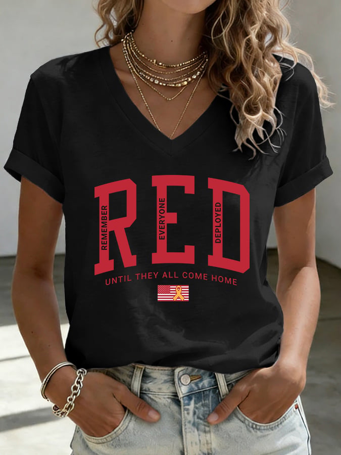 Women's Red Friday Print T-shirt