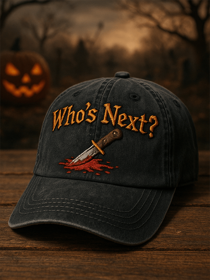 Unisex Who's Next? Horror Halloween Print Hat