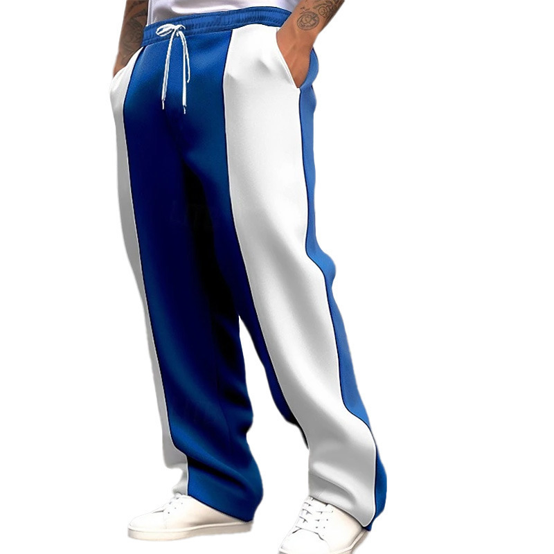 Loose waist quick-drying jogging trousers with contrasting colors