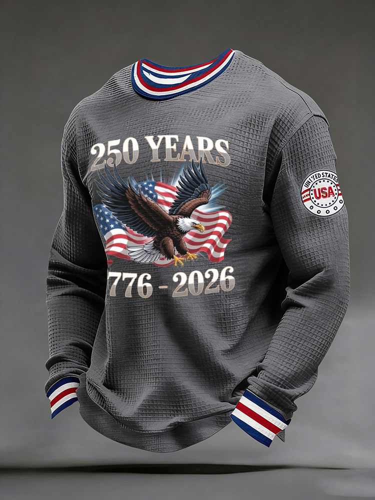 Unisex 250Th Anniversary Celebration Waffle Round Neck Long Sleeve T-Shirt