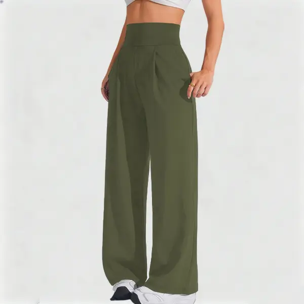 Women's Wide-Leg Sweatpants — High-Waisted, Loose-Fit Casual Trousers (With Pockets)