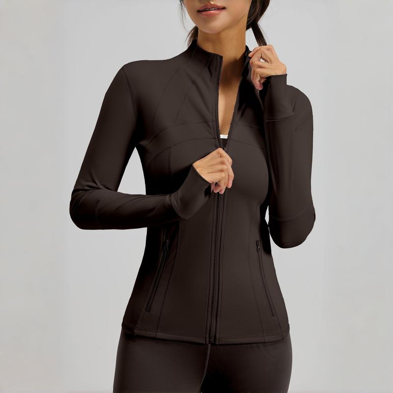 Women’s Soft Blue Full Zip Athletic Jacket – Slim Fit Activewear