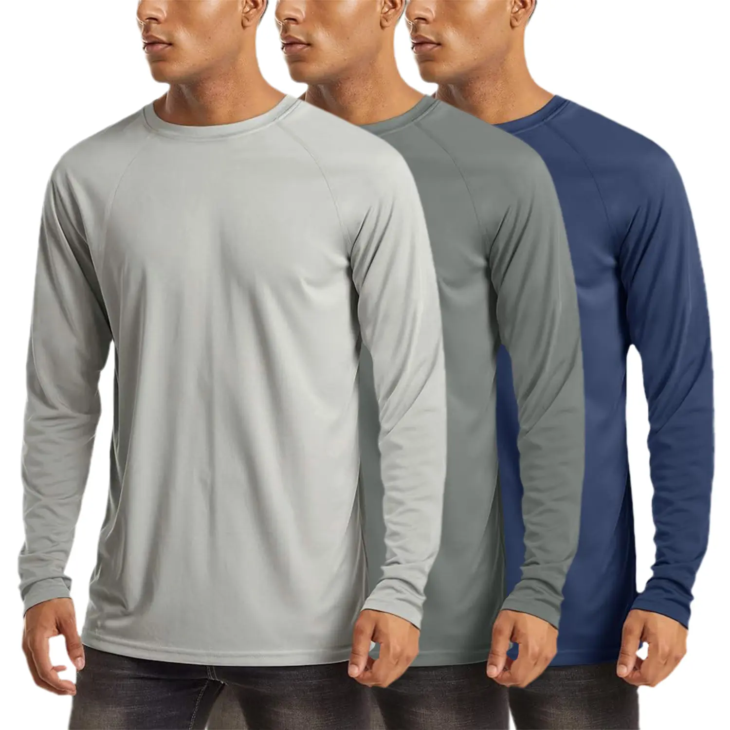 Men's UPF 50+ Long Sleeves Shirts Quick Dry Lightweight Summer Sportswear Tops for Swimming