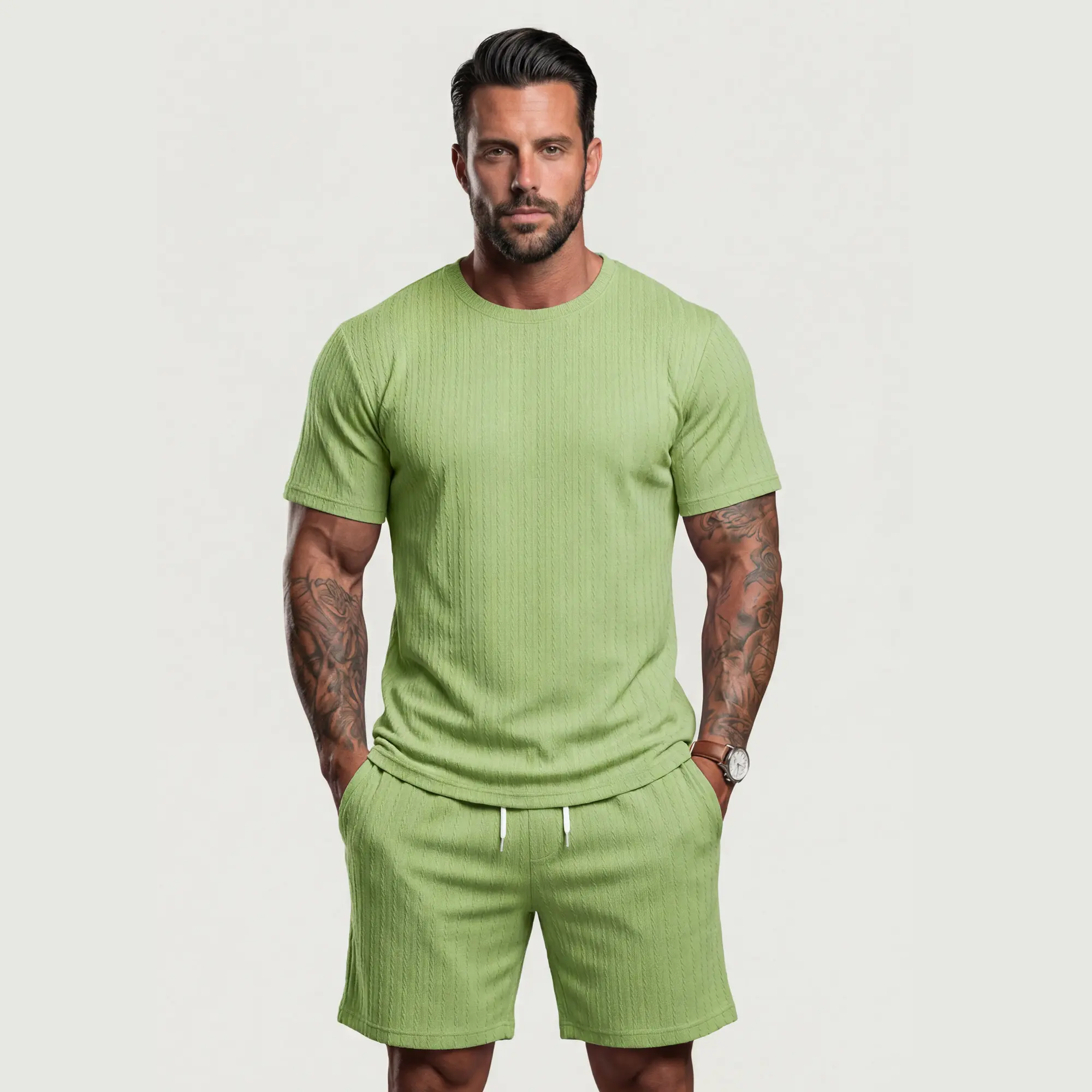 🌴 Men's Textured 2-Piece Summer Lounge Set